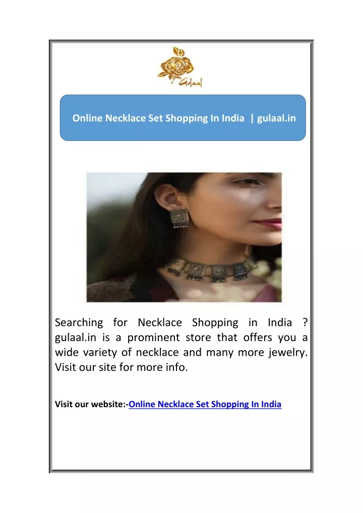 online necklace set shopping in india gulaal in