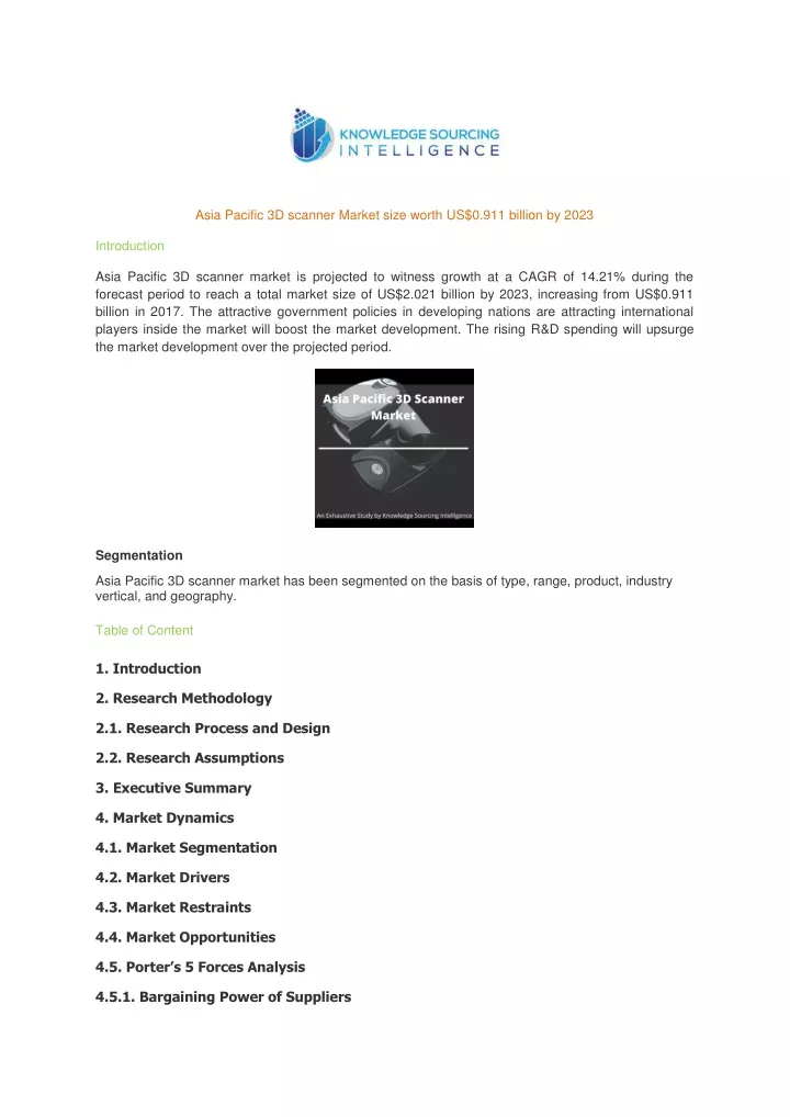 asia pacific 3d scanner market size worth