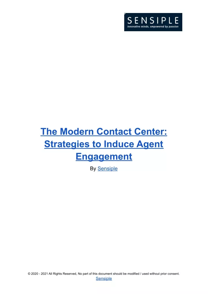 the modern contact center strategies to induce