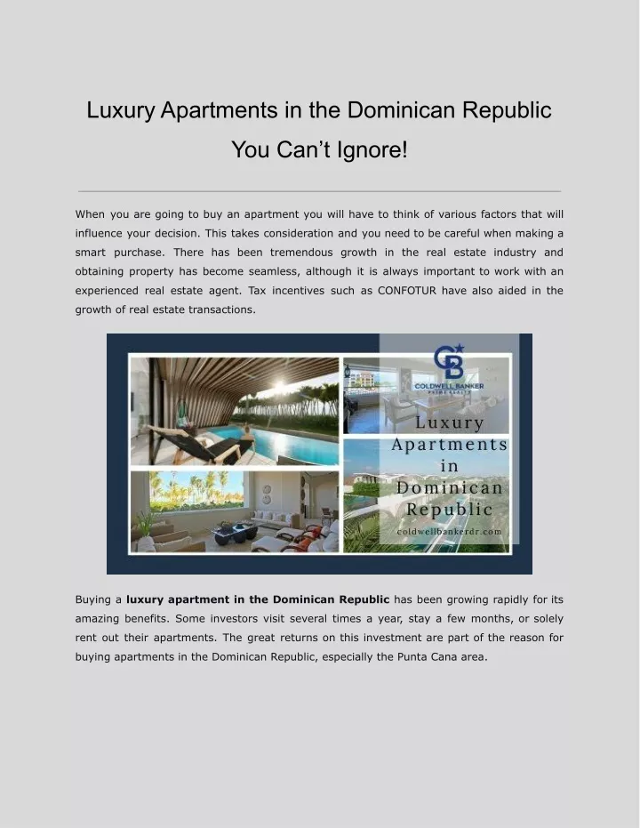 luxury apartments in the dominican republic