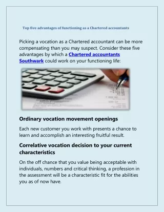 top five advantages of functioning as a chartered