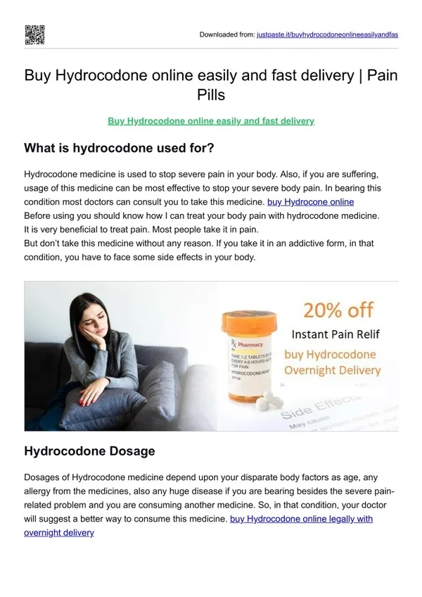 Buy Hydrocodone online easily and fast delivery  Pain Pills