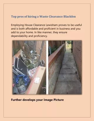 top pros of hiring a waste clearance blackfen