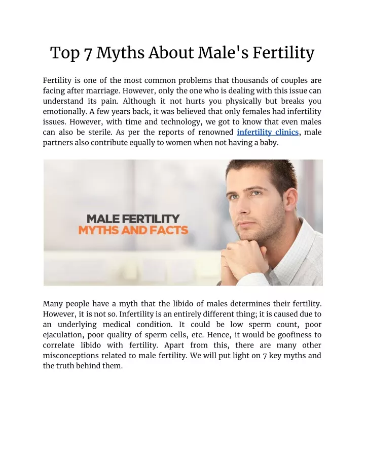 top 7 myths about male s fertility