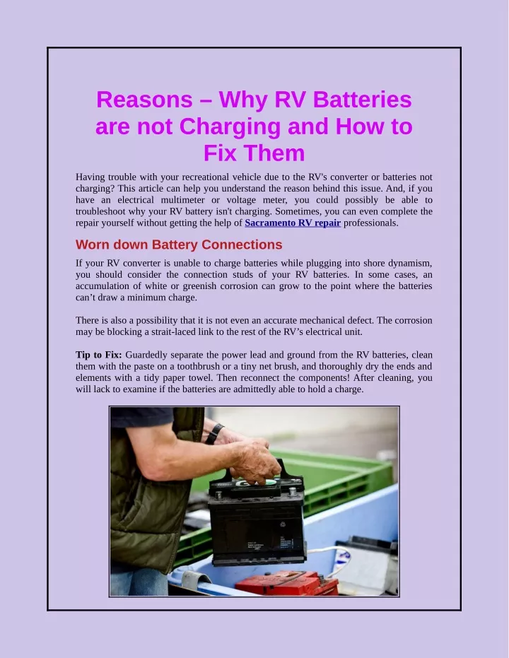 reasons why rv batteries are not charging