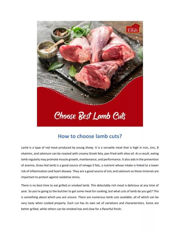 how to choose lamb cuts