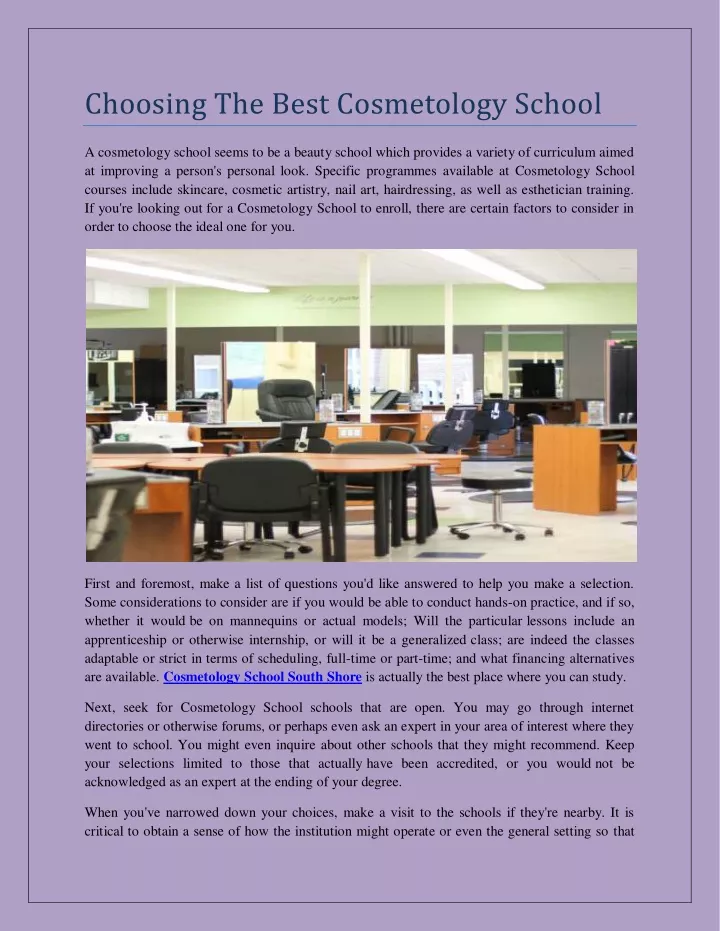 choosing the best cosmetology school