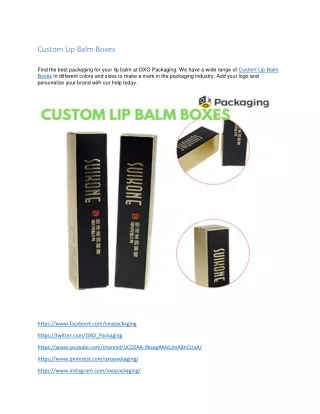 Custom Lip Balm Boxes