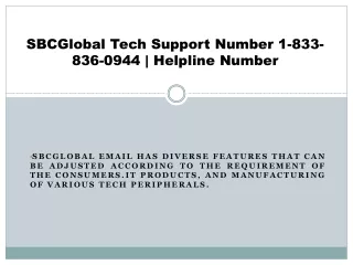 sbcglobal tech support number 1 833 836 0944 helpline number