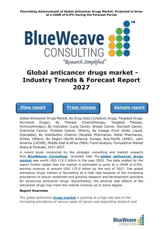 flourishing advancement of global anticancer