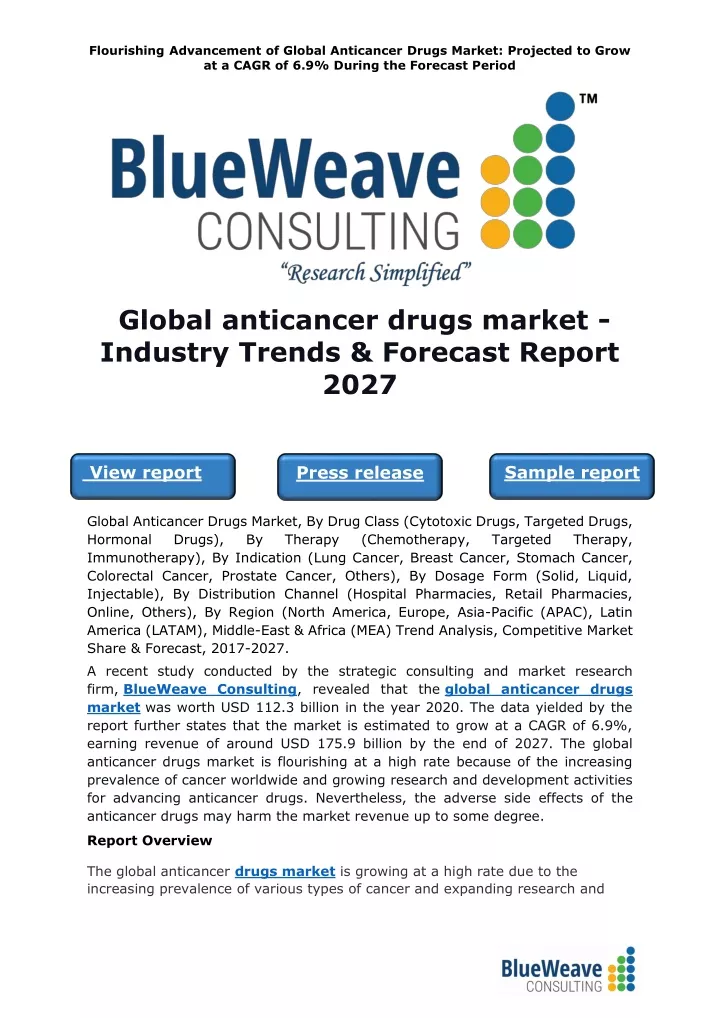 flourishing advancement of global anticancer