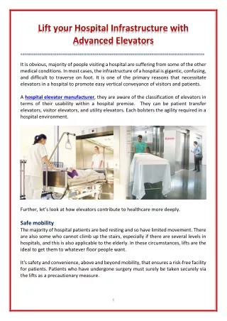 lift your hospital infrastructure with advanced