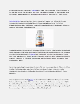 Libomax Ingredients And Side Effects-