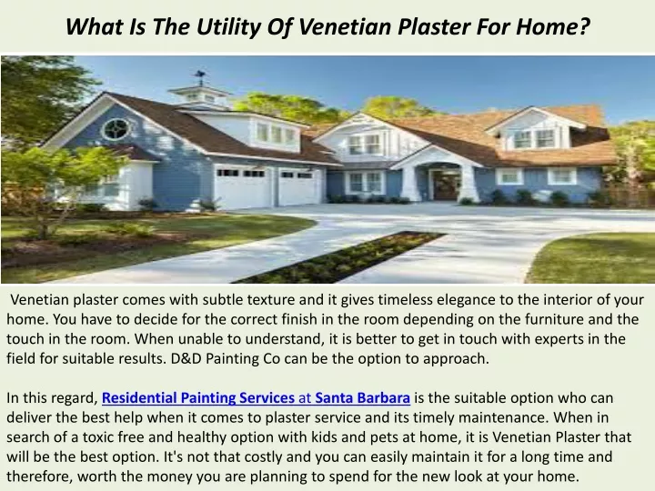 what is the utility of venetian plaster for home