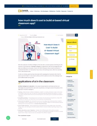 how much does it cost to build ai-based virtual classroom app?