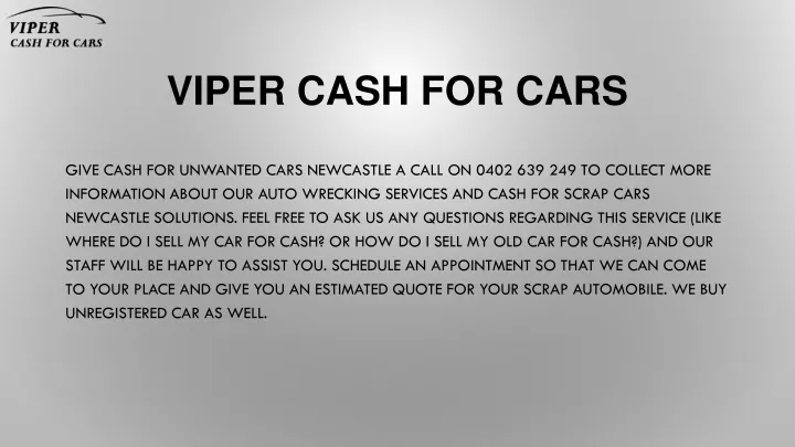 viper cash for cars