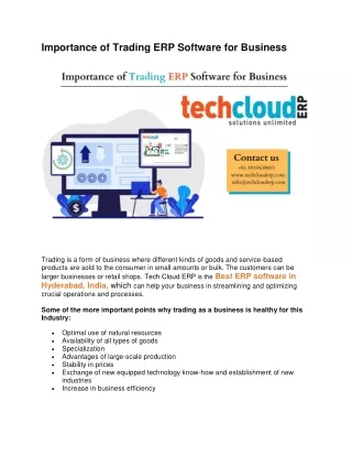 Importance of Trading ERP Software for Business