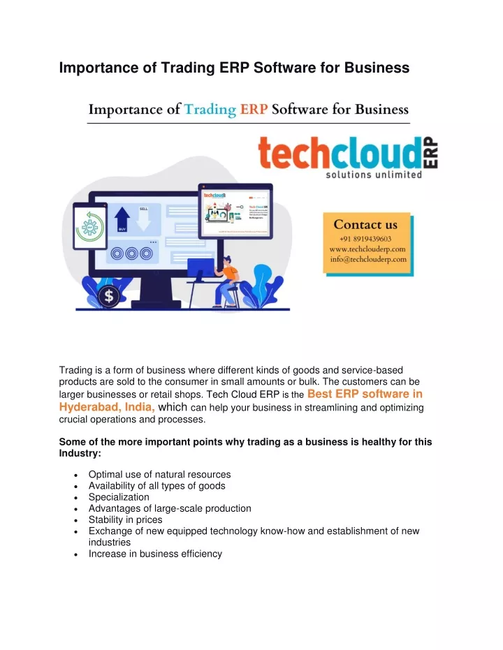 importance of trading erp software for business