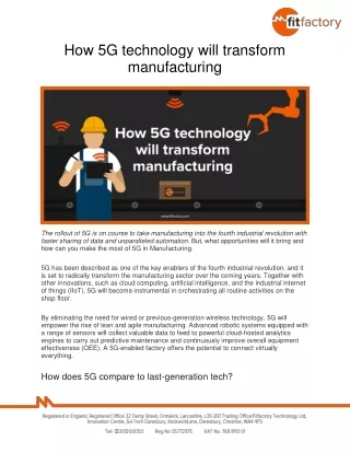 How 5G technology will transform manufacturing