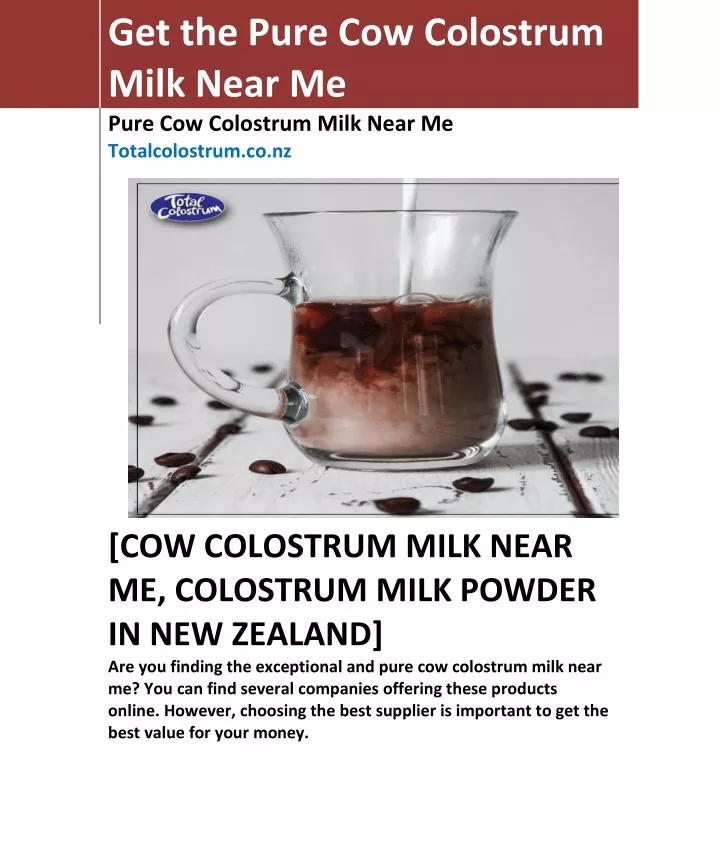 get the pure cow colostrum milk near me pure