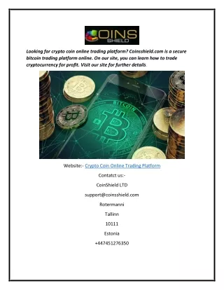 Crypto Coin Online Trading Platform  Coinsshield.com