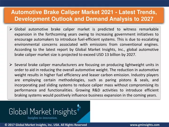 automotive brake caliper market 2021 latest