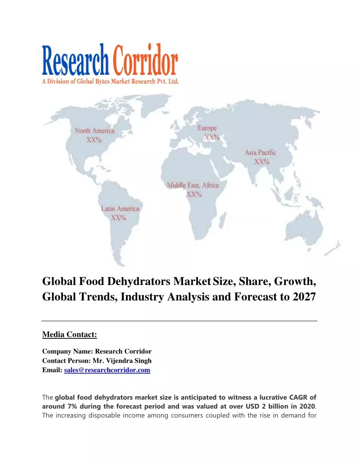 global food dehydrators market size share growth