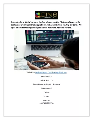 Online Crypto Coin Trading Platform  Coinsshield.com