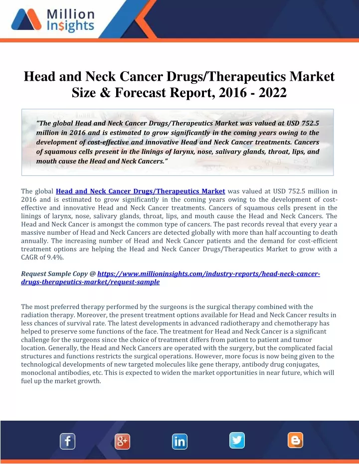 head and neck cancer drugs therapeutics market