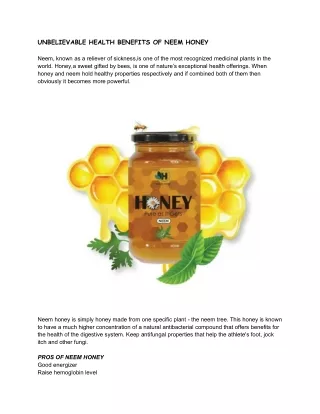 Neem raw honey