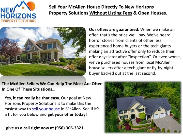 sell your mcallen house directly to new horizons