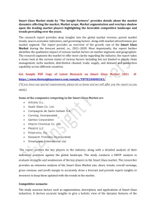 smart glass market study by the insight partners