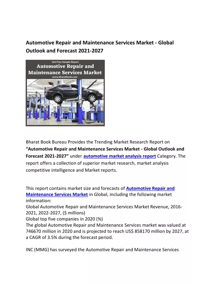automotive repair and maintenance services market