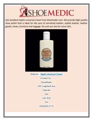 get excellent saphir universal cream from