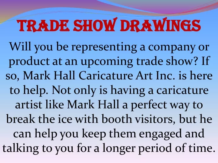 trade show drawings