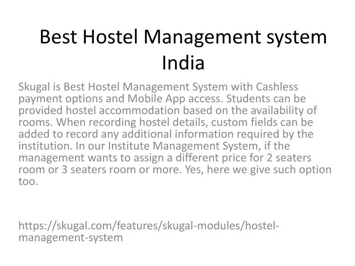 best hostel management system india