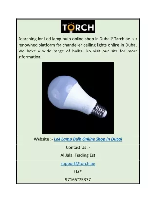 Led Lamp Bulb Online Shop in Dubai  Torch.ae