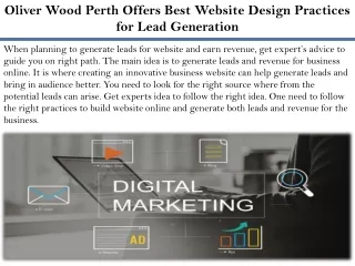 Oliver Wood Perth Offers Best Website Design Practices for Lead Generation