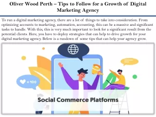 Oliver Wood Perth – Tips to Follow for a Growth of Digital Marketing Agency