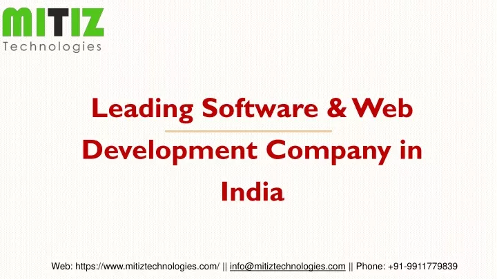 leading software web development company in india