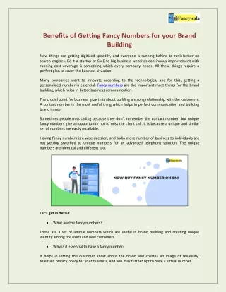 benefits of getting fancy numbers for your brand