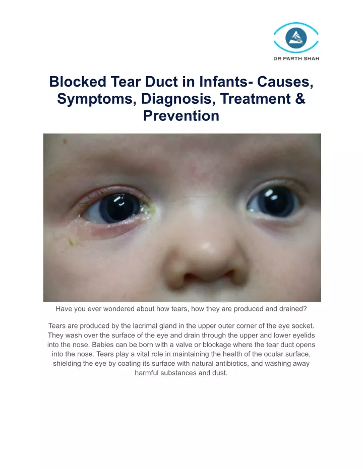 blocked tear duct in infants causes symptoms