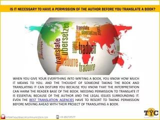is it necessary to have a permission of the author before you translate a book