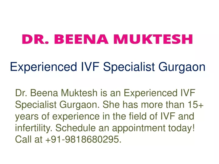 experienced ivf specialist gurgaon