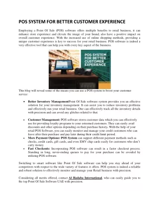 pos system for better customer experience