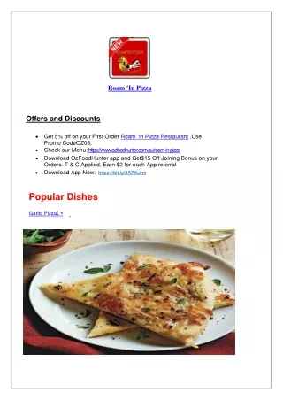 roam in pizza offers and discounts