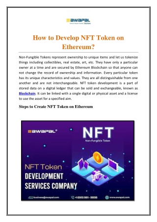 how to develop nft token on ethereum