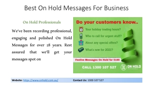 Best on hold messages for business