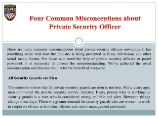 four common misconceptions about private security