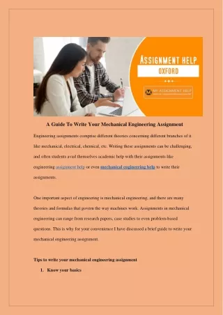 a guide to write your mechanical engineering